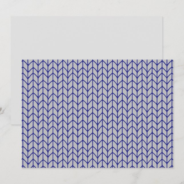 CARTE PLATE/HORIZONTALE 5x7 EN MAILLE GRIS BLEU (Devant / Derrière)