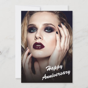Carte plate moderne noir et blanc pour anniversair