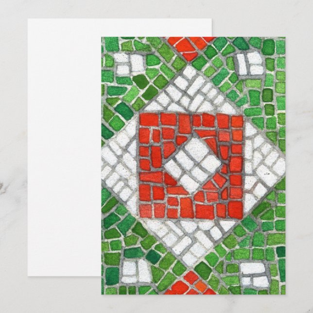 CARTE PLATE MOSAÏQUE DE FÊTES 5x7 / Verticale (Devant / Derrière)