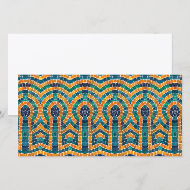 CARTE PLATE MOSAÏQUE ICONES DORÉES 8x4 (Devant / Derrière)