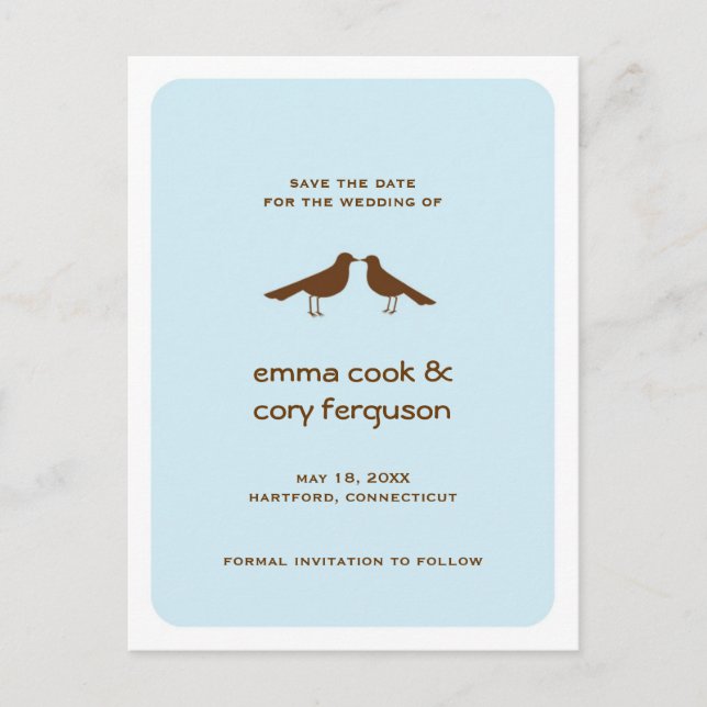 Carte plate personnalisée bleue pour annoncer votr (Devant)