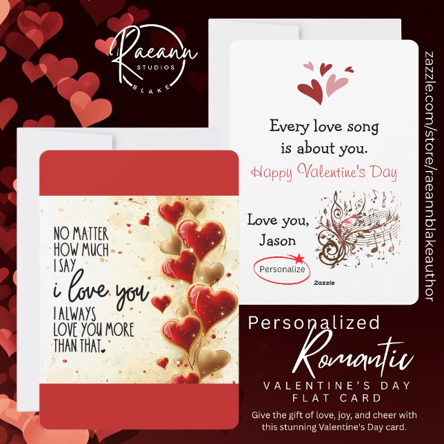 Carte plate personnalisée de la Saint-Valentin rom (Créateur téléchargé)