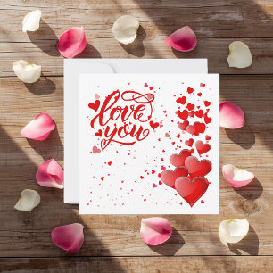 Carte plate personnalisée Je t'aime