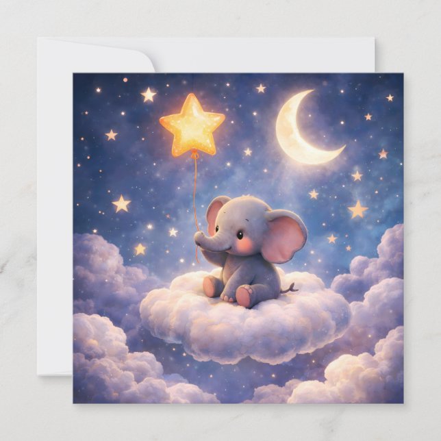 Carte plate pour le premier anniversaire d'un bébé (Devant)