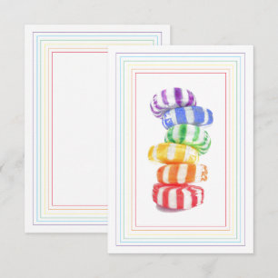 CARTE PLATE RAINBOW CANDY 3,5x5