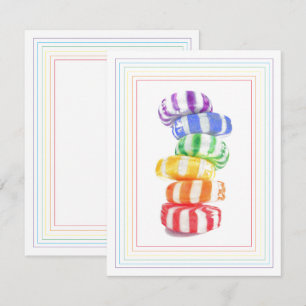 CARTE PLATE RAINBOW CANDY 4.25x5.5