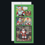 Carte plate Sad Père Noël (famille à famille)<br><div class="desc">A la lumière des événements actuels, Père Noël s'est tourné vers le thésaurisation et le déni. Il est aussi beaucoup trop excité pour surcompenser. Le texte dit : "C'est la fête et ça va. J'ai dit que je vais bien !" et "La fin est peut-être proche mais nous vous souhaitons...</div>