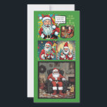 Carte plate Sad Père Noël (famille à famille)<br><div class="desc">A la lumière des événements actuels, Père Noël s'est tourné vers le thésaurisation et le déni. Il est aussi beaucoup trop excité pour surcompenser. Le texte dit : "C'est la fête et ça va. J'ai dit que je vais bien !" et "La fin est peut-être proche mais nous vous souhaitons...</div>