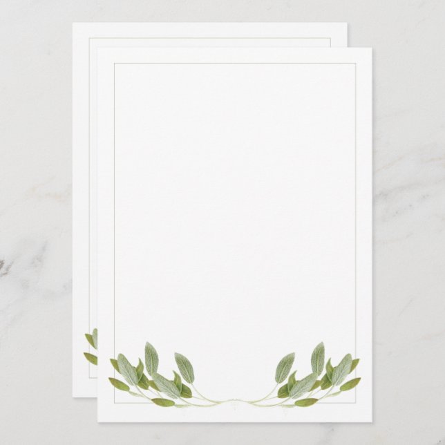 Carte plate SAGE 5,5 x 7,5 / Verticale (Devant / Derrière)