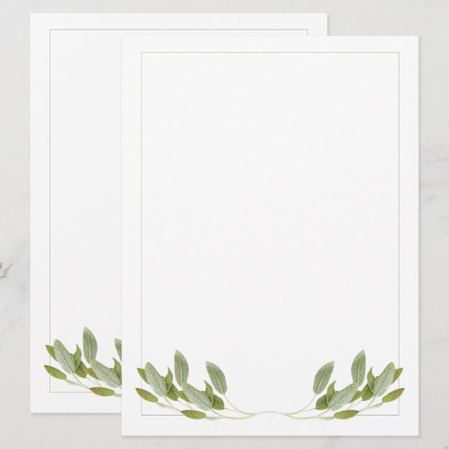 Carte plate SAGE 6,5 x 8,75 / Verticale (Devant / Derrière)