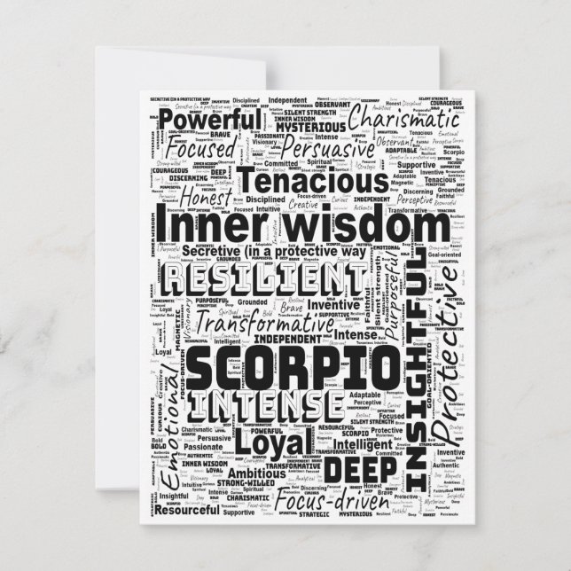 Carte plate Scorpio Zodiac Word Cloud Inspiration (Devant)