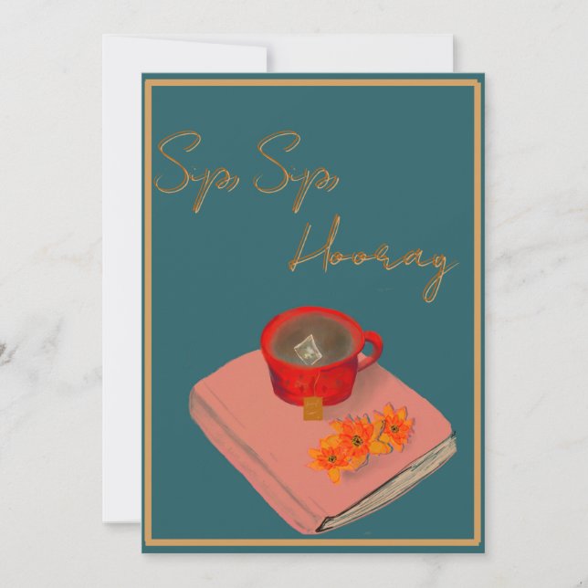 Carte plate Sip Sip Hooray (Devant)