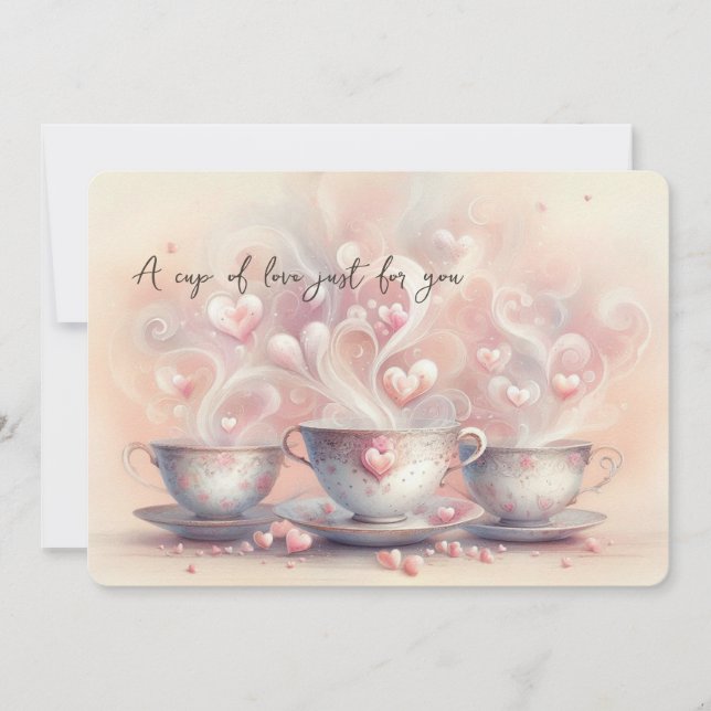 Carte plate "Une tasse d'amour" (Devant)