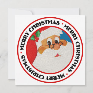 Carte plate vintage d'art de bruit de Père Noël