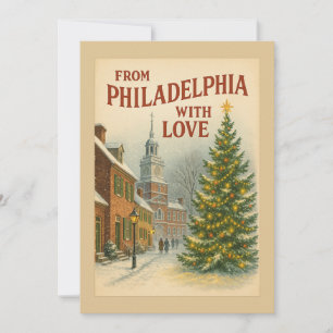 Carte plate vintage de Philadelphie avec amour