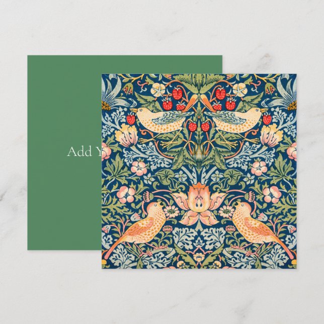 CARTE PLATE : WILLIAM MORRIS : VOLEURS DE FRAISES (Devant / Derrière)