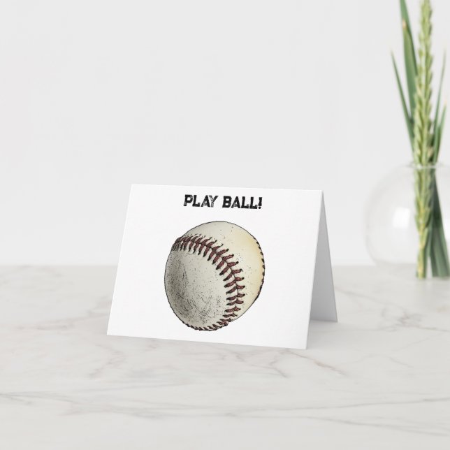 Carte Play Ball Baseball Sketch - Batting Up Sports (Devant)