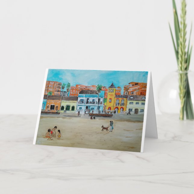 Carte Playa de la Malvarrosa Peinture d'Alfred Fox (Devant)