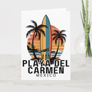 Carte Playa Del Carmen Mexique Surfant Surfeur _1