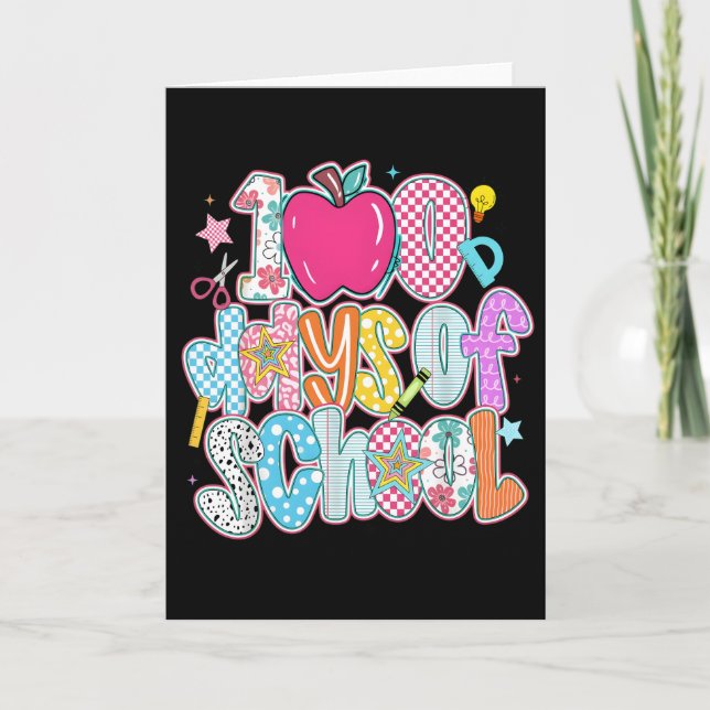 Carte Playful 100 Days Education Milestone Student (Devant)