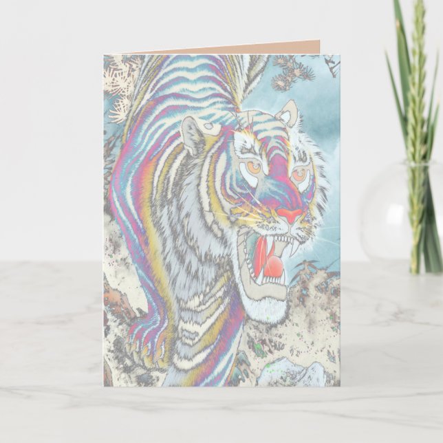 Carte pleine couleur blanche Ghost Tiger Vertical (Devant)