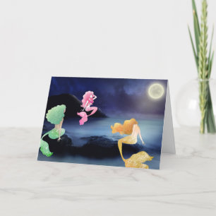 Carte Pleine lune à l'anniversaire de la lagune Mermaid