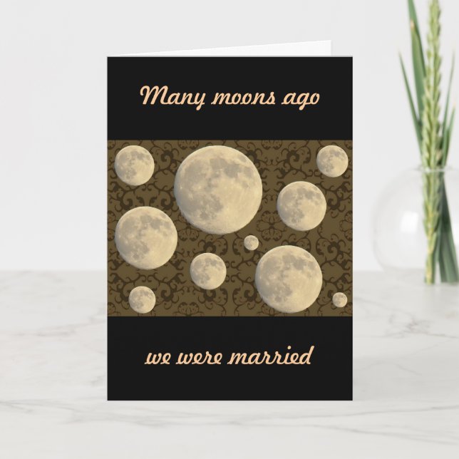 Carte Pleine lune d'anniversaire mariage (Devant)