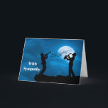 Carte Pleine lune des musiciens Silhouette Sympathie<br><div class="desc">Musiciens jouant devant une pleine lune</div>