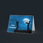 Carte Pleine lune des musiciens Silhouette Sympathie<br><div class="desc">Musiciens jouant devant une pleine lune</div>