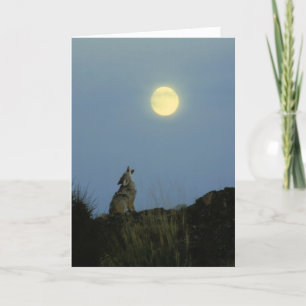 Carte Pleine lune d'hurlement de loup