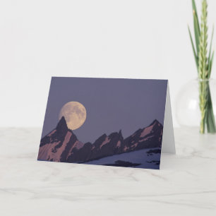 Carte Pleine lune se lève Montagnes Chugach Alaska
