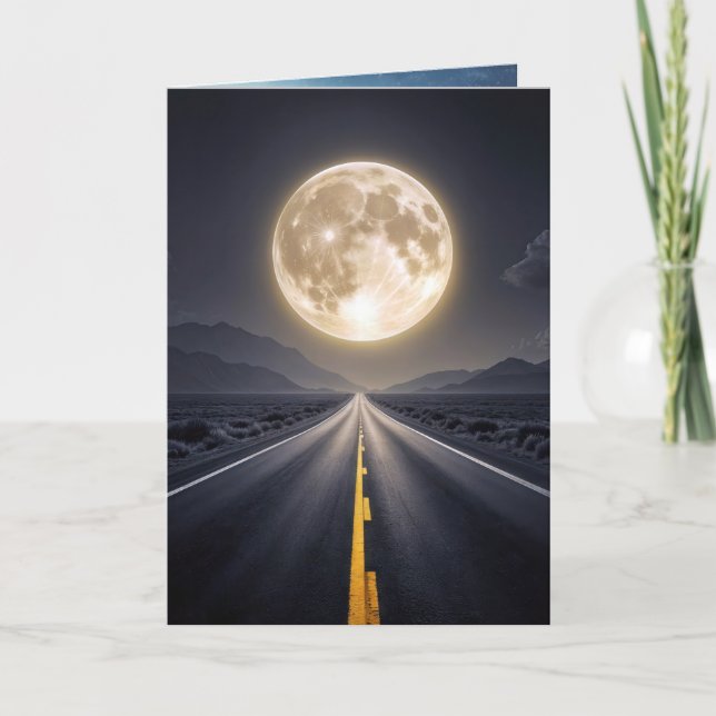Carte Pleine lune sur la route Anniversaire (Devant)