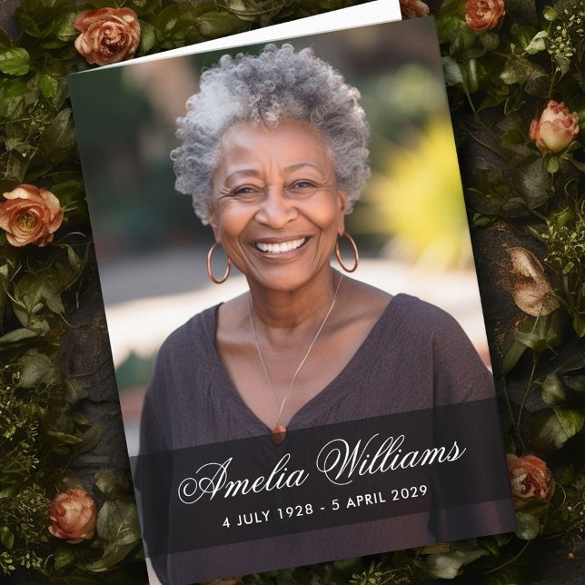 Carte Pleine photo sympathie deuil merci plié (Full photo sympathy bereavement thank you folded card)