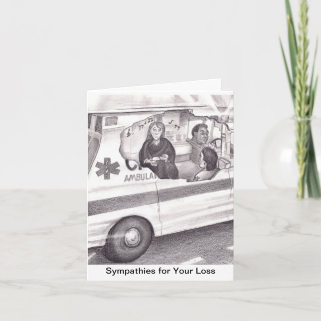 Carte Pleurer Mère en Ambulance Chanter une Lull-a-bye à (Devant)