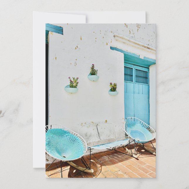 Carte pliable - Après-midi turquoise (Devant)
