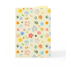 Carte pliable Jardin de fleurs sauvages joyeux