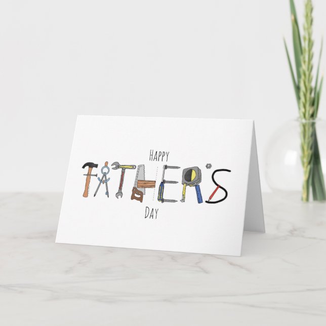 Carte pliable Outils Joyeuse fête des pères (Devant)
