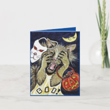 Carte pliante Halloween Chat