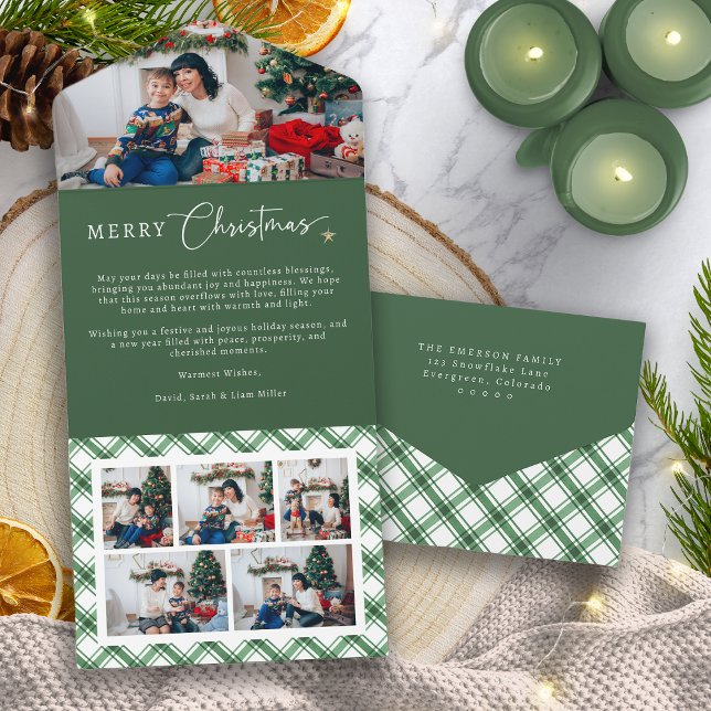 Carte Pliante Triple Noël Vert (Green Christmas Trifold Card
)