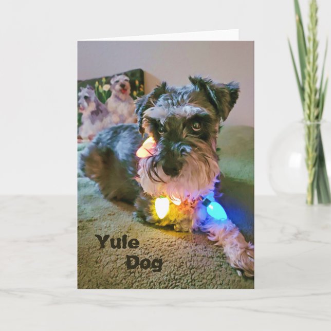 Carte pliée 13 x 18 cm || Yule Dog (Devant)