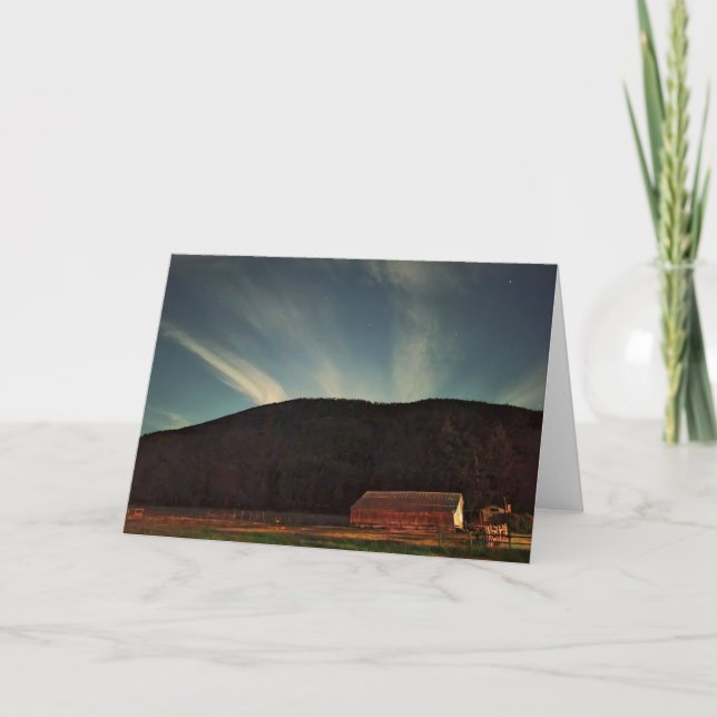 Carte pliée 7 pouces x 5 pouces || Red Barn Moonri (Devant)