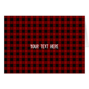 Carte pliée à carreaux à damier noir et rouge
