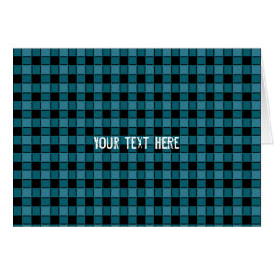 Carte pliée à carreaux à damier noir et sarcelle