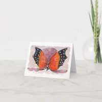 Carte pliée à l'aquarelle papillon