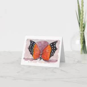 Carte pliée à l'aquarelle papillon