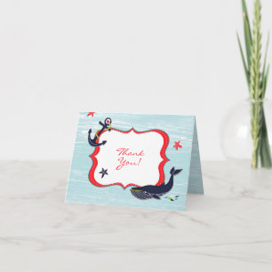 Carte pliée Ancre Merci baleine