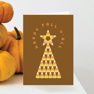 Carte pliée automne à Noël - Candy Corn Tree
