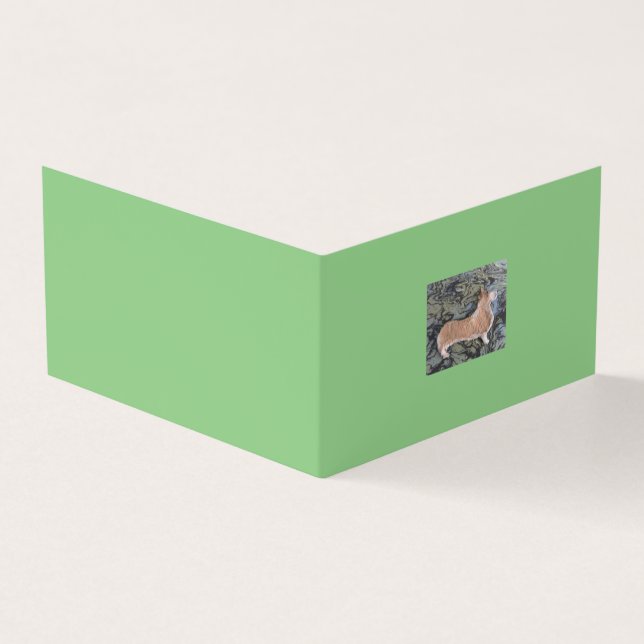 Carte pliée avec Corgi (Outside)