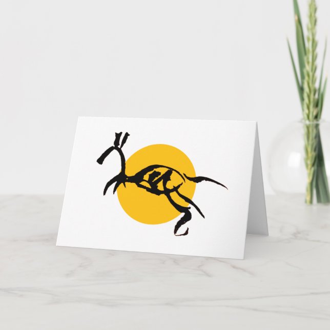 Carte pliée avec dessin abstrait de cheval créatur (Devant)