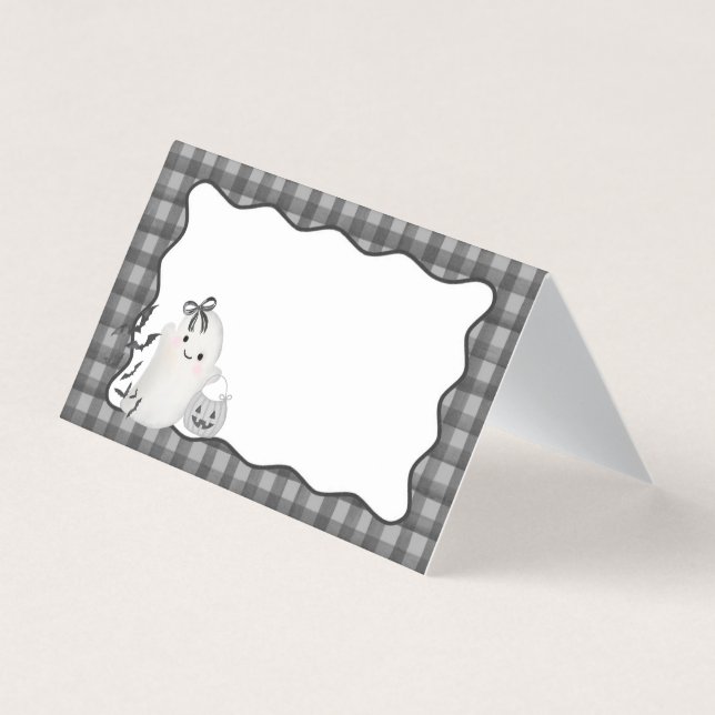 Carte pliée Black En vichy Little Boo Ghost Party (Front)